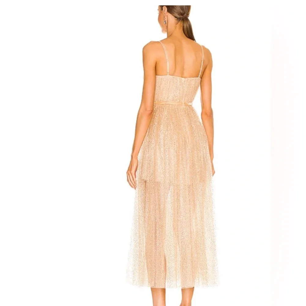 Sau lee Selena spaghetti strap dress in gold size 6/10uk - Picture 2 of 3